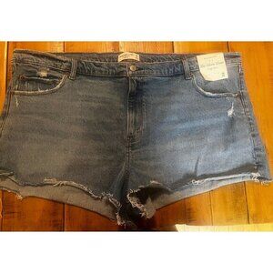 Abercrombie & Fitch Mom Short High Rise Jeans Short Size (36) 22 Distressed NWT‎
